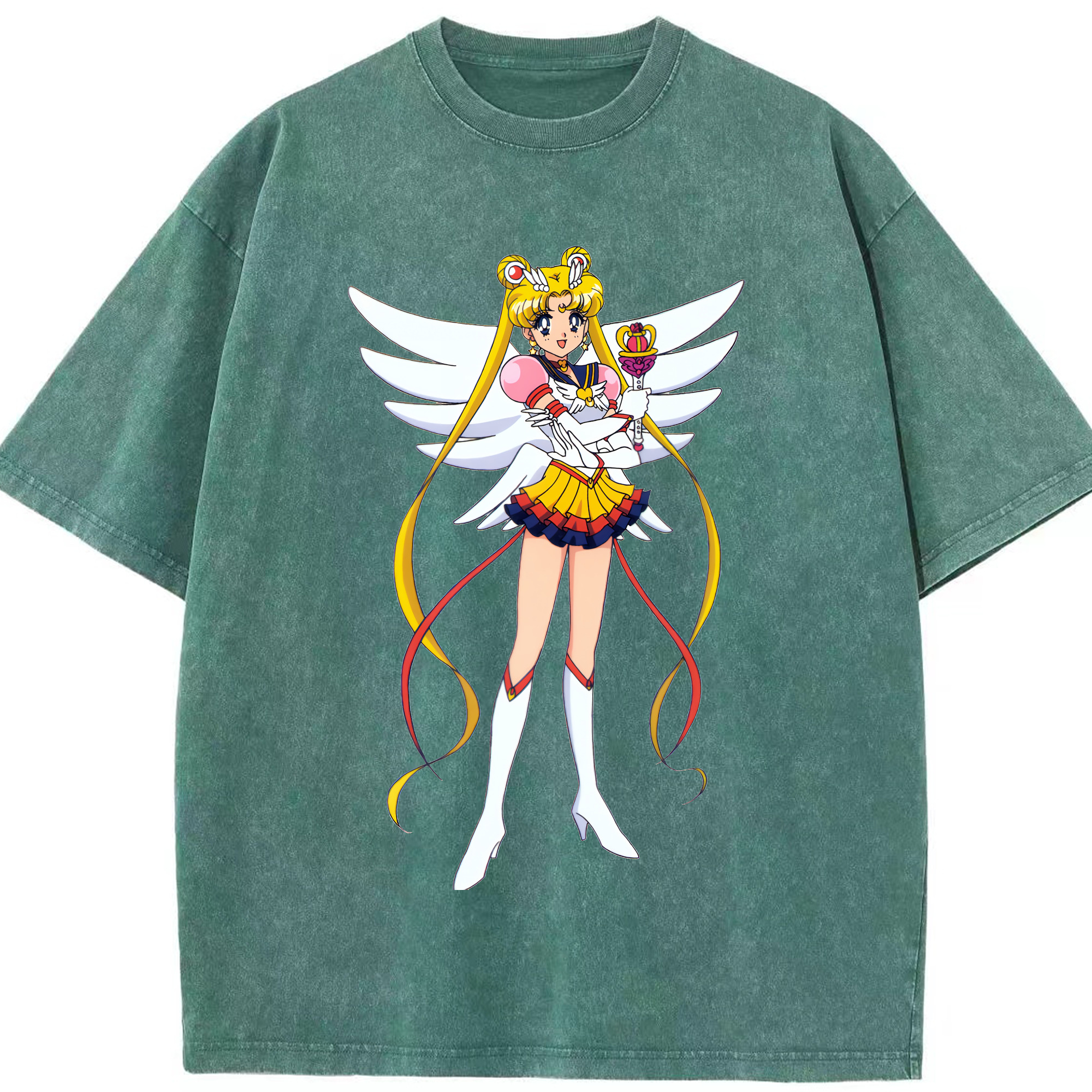 （画像用） 美少女戦士セーラームーン 月野 うさぎ つきの うさぎ Sailor Moon Tsukino Usagi 綿100% ヴィンテージ風 半袖Tシャツ（フロントプリント）